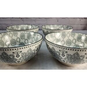Prima Design Glazed Ceramic Cereal Soup‎ Bowls  Set of 4 New!